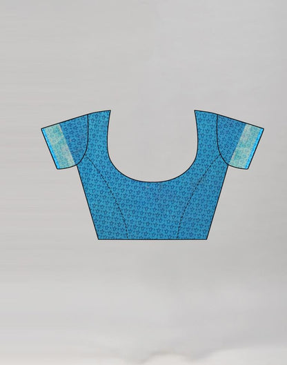 Blue Coloured Poly Cotton Printed Saree | Sudathi