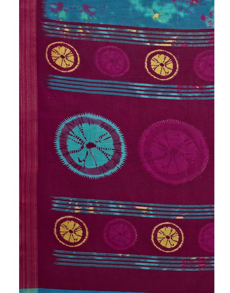Blue Coloured Poly Cotton Printed Saree | Sudathi