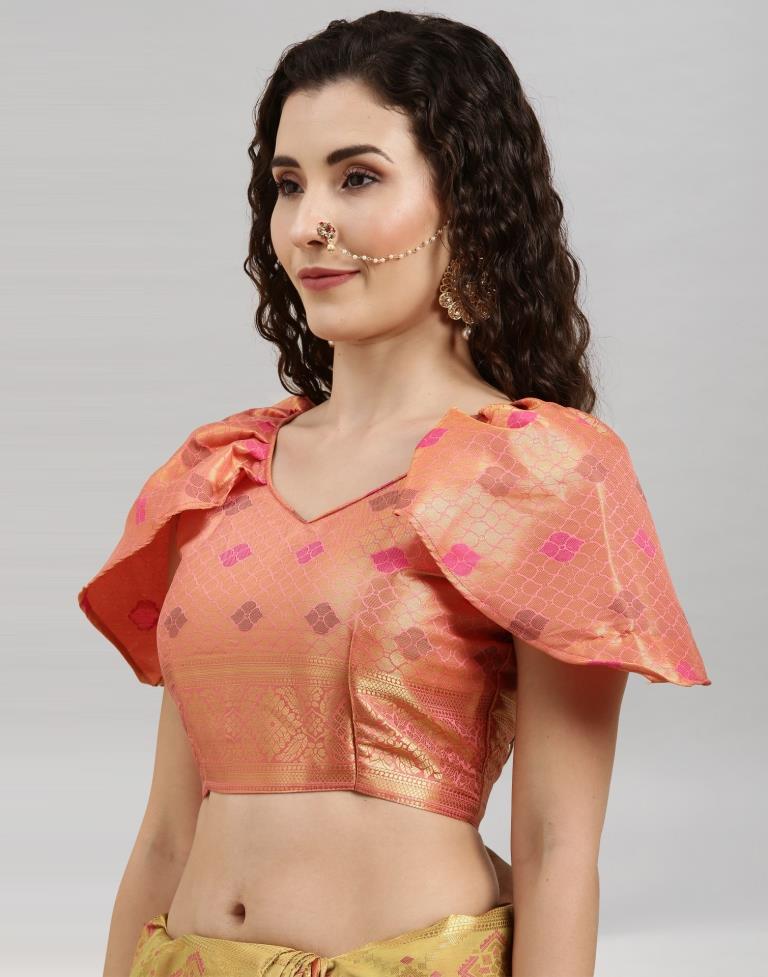 Pear Green Coloured Poly Silk Banarasi Jacquard Saree | Sudathi