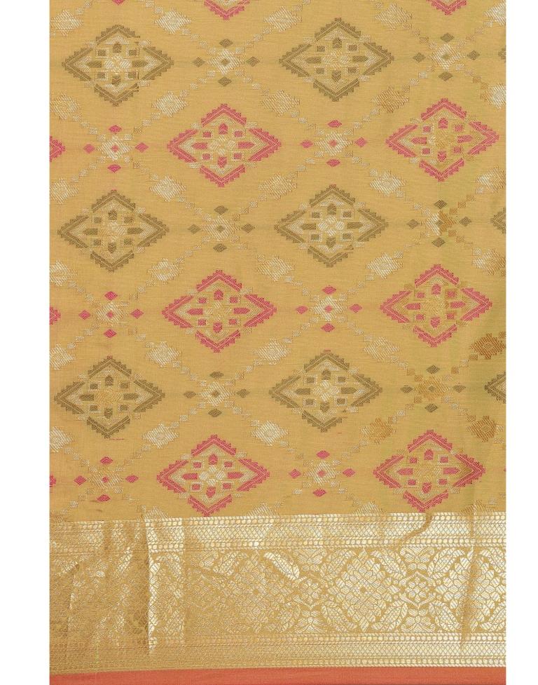 Pear Green Coloured Poly Silk Banarasi Jacquard Saree | Sudathi