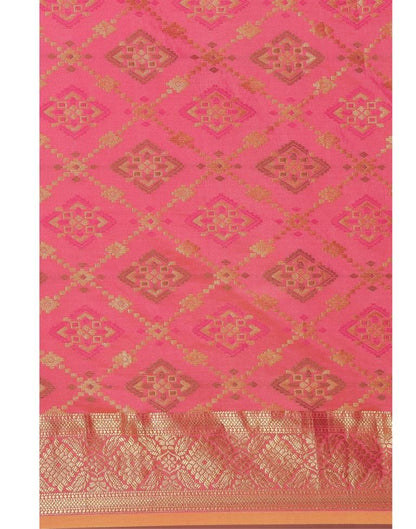Pink Coloured Poly Silk Banarasi Jacquard Saree | Sudathi