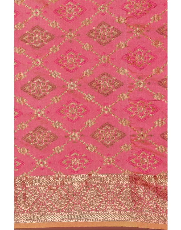 Pink Coloured Poly Silk Banarasi Jacquard Saree | Sudathi