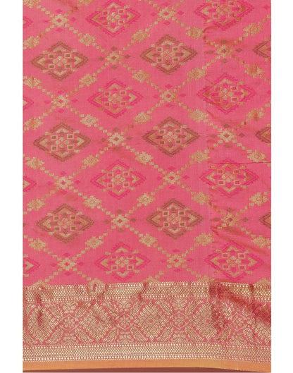 Pink Coloured Poly Silk Banarasi Jacquard Saree | Sudathi