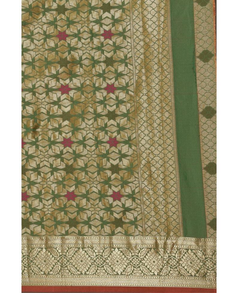 Red Coloured Poly Silk Banarasi Jacquard Saree | Sudathi