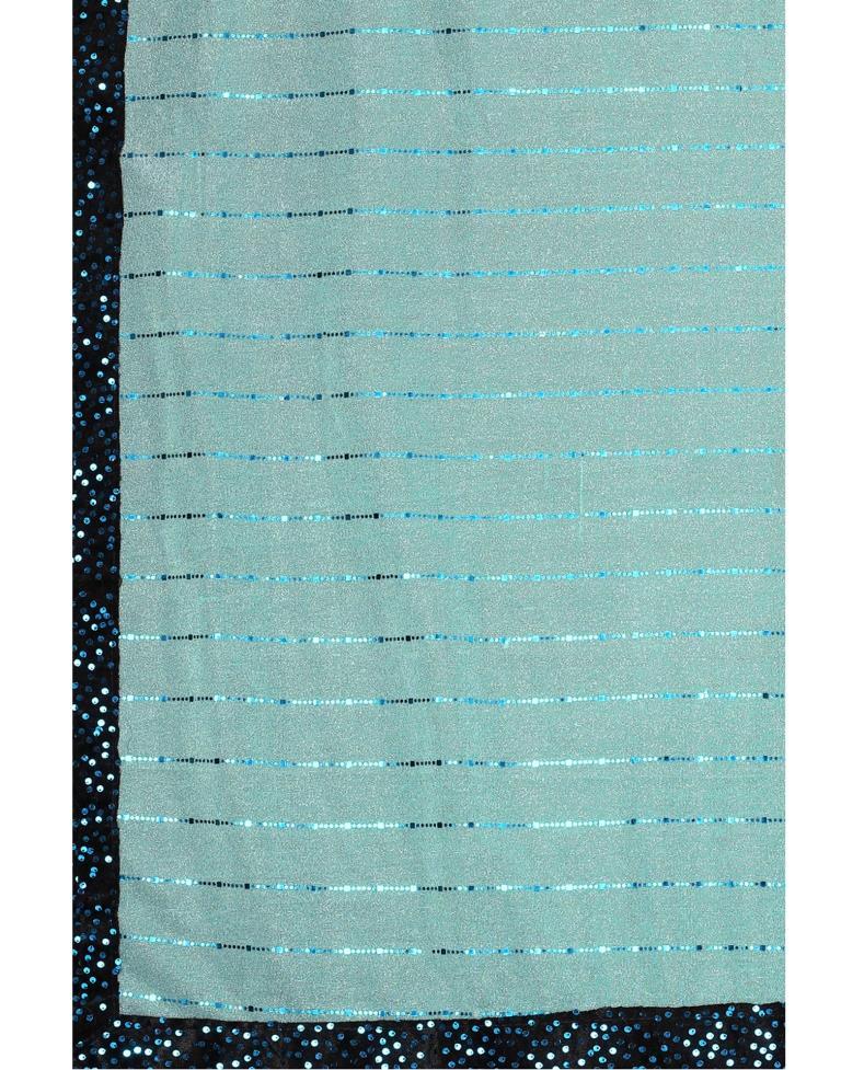 Sky Blue Sequence Saree