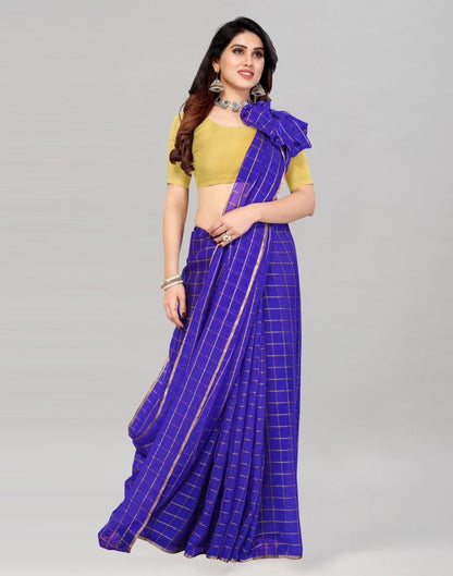 Royal Blue Georgette Floral Printed Saree | Sudathi