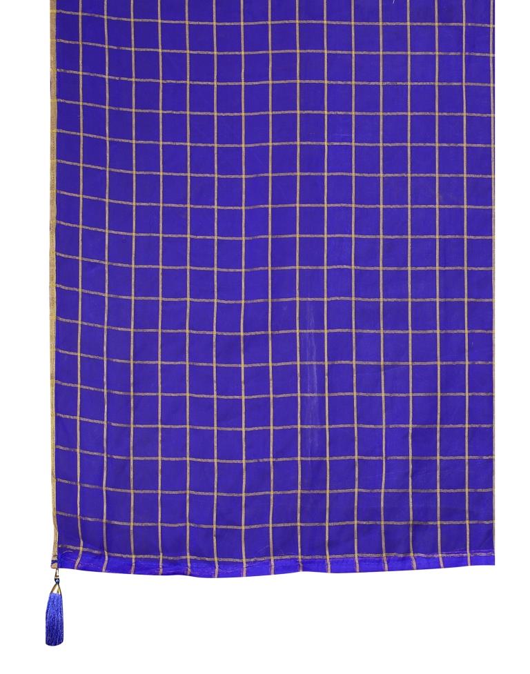 Royal Blue Georgette Floral Printed Saree | Sudathi