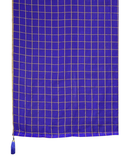 Royal Blue Georgette Floral Printed Saree | Sudathi