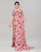 Dusty Pink Georgette Floral Printed Saree | Sudathi