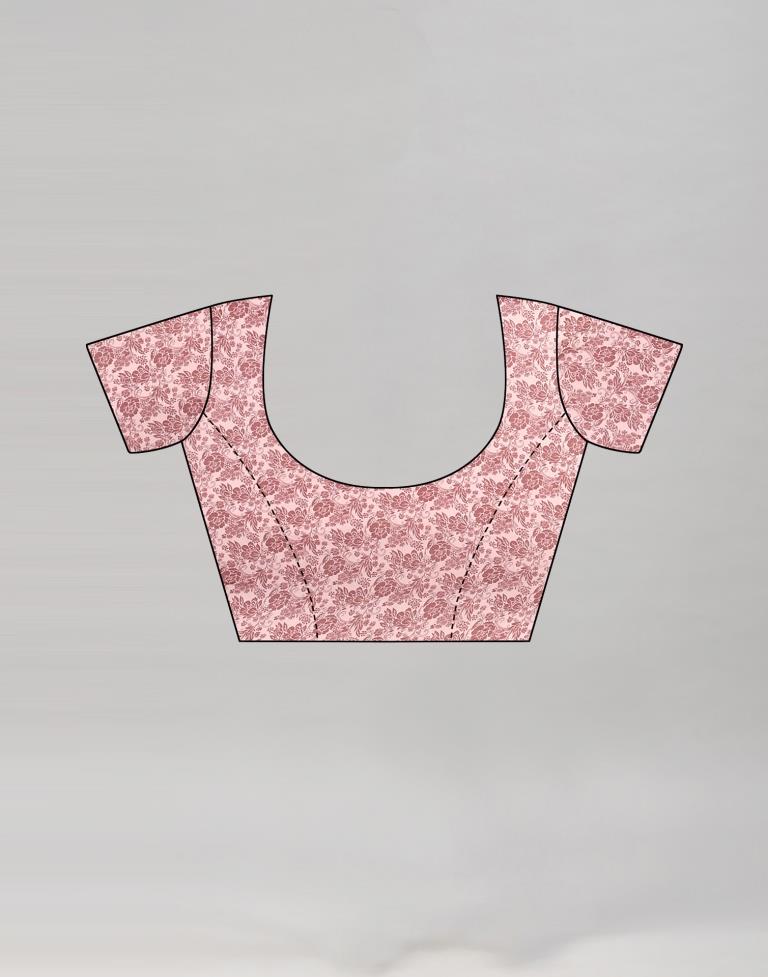 Dusty Pink Georgette Floral Printed Saree | Sudathi