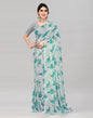 Grey Georgette Floral Printed Saree | Sudathi