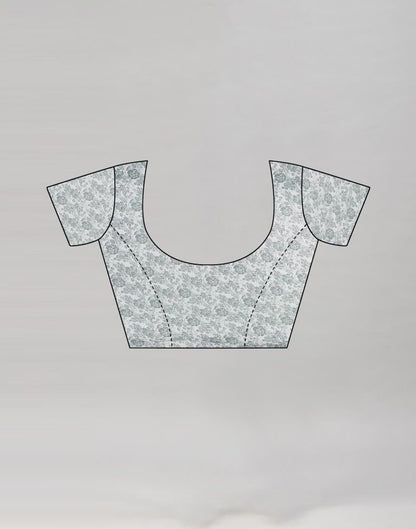 Grey Georgette Floral Printed Saree | Sudathi