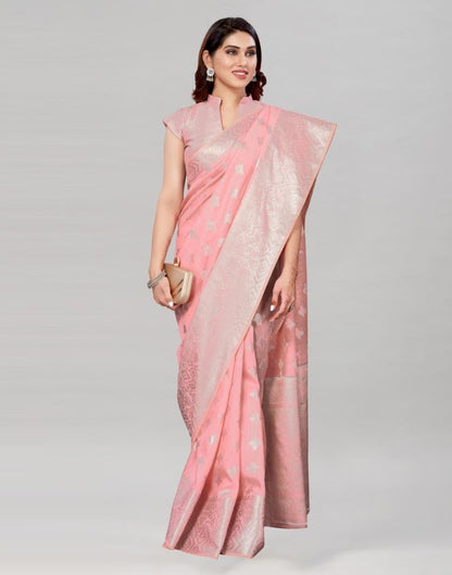Light Pink Coloured Cotton Jacquard Saree | Sudathi