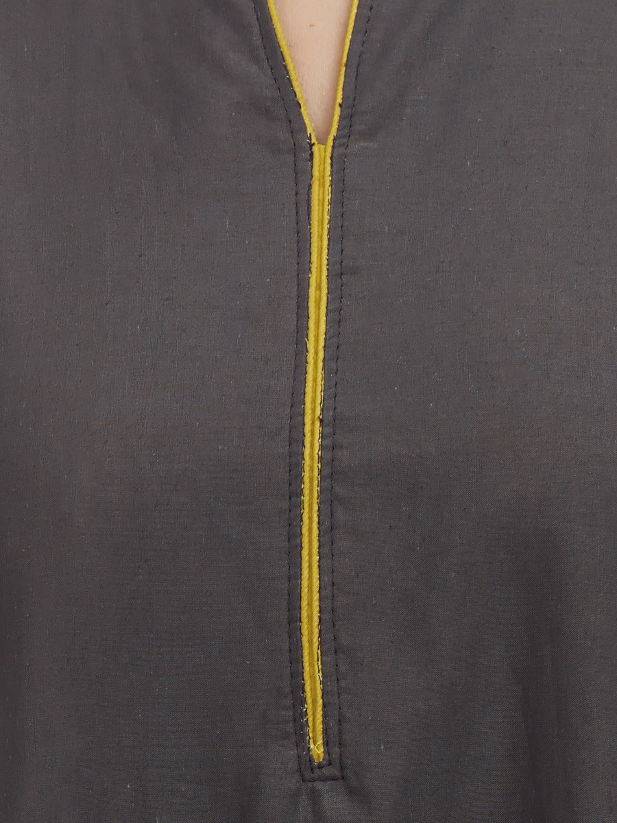Yellow Coloured Dyed Cotton Kurti | Sudathi