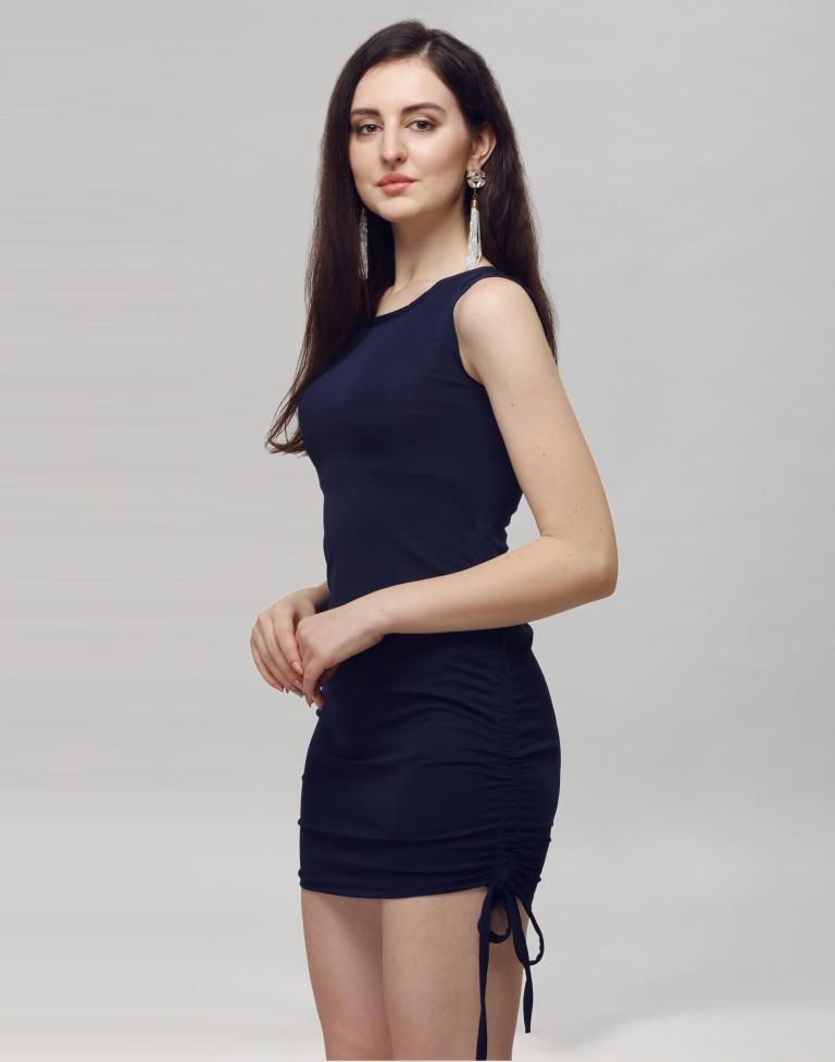 Blue Coloured Knitted Lycra Dress | Leemboodi