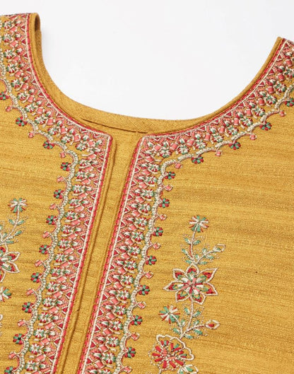 Mustard Kurti With Pant And Dupatta | Leemboodi