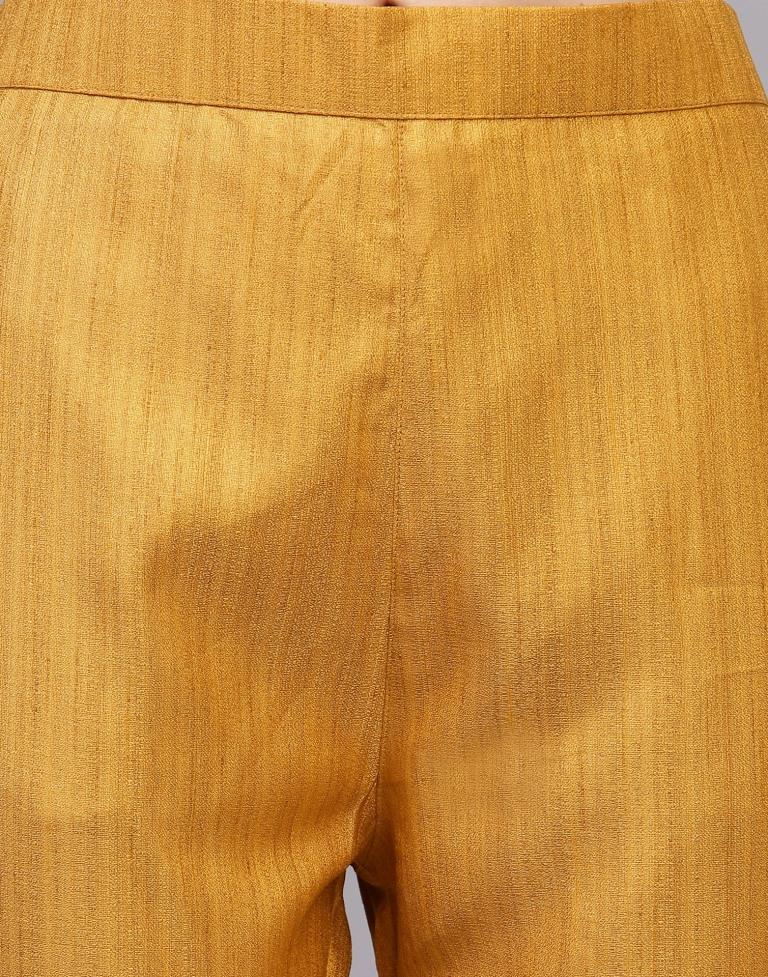 Mustard Kurti With Pant And Dupatta | Leemboodi