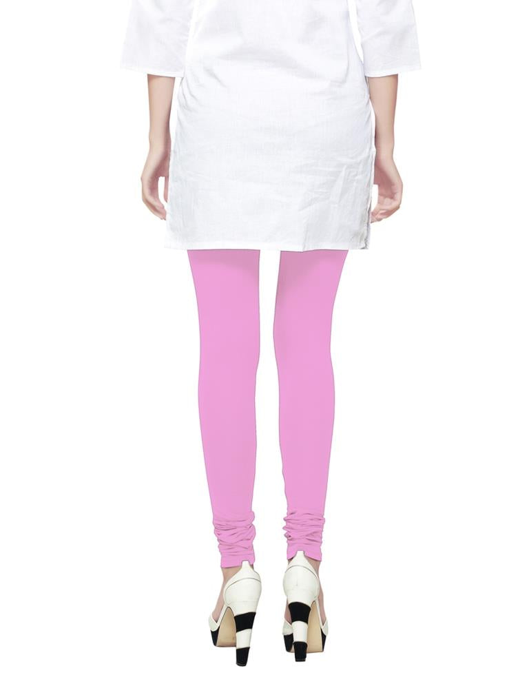 Fabulous Rose Pink Coloured Plain Cotton Leggings | Sudathi