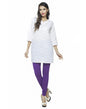 Glitzy Purple Coloured Plain Cotton Leggings | Sudathi