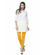 Ethnic Yellow Coloured Plain Cotton Leggings | Sudathi