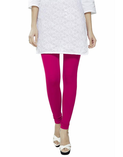 Distinctive Pink Coloured Plain Cotton Leggings | Sudathi