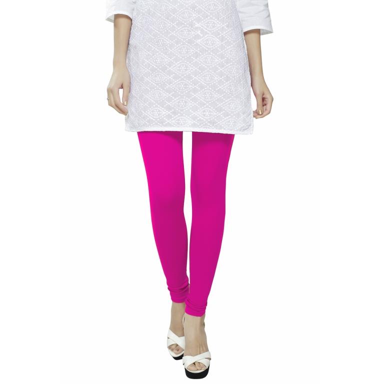 Fantastic Pink Coloured Plain Cotton Leggings | Sudathi