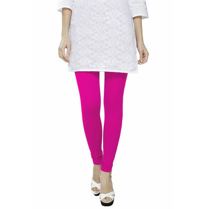 Fantastic Pink Coloured Plain Cotton Leggings | Sudathi