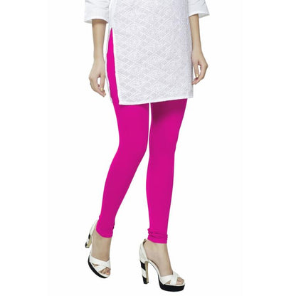 Fantastic Pink Coloured Plain Cotton Leggings | Sudathi