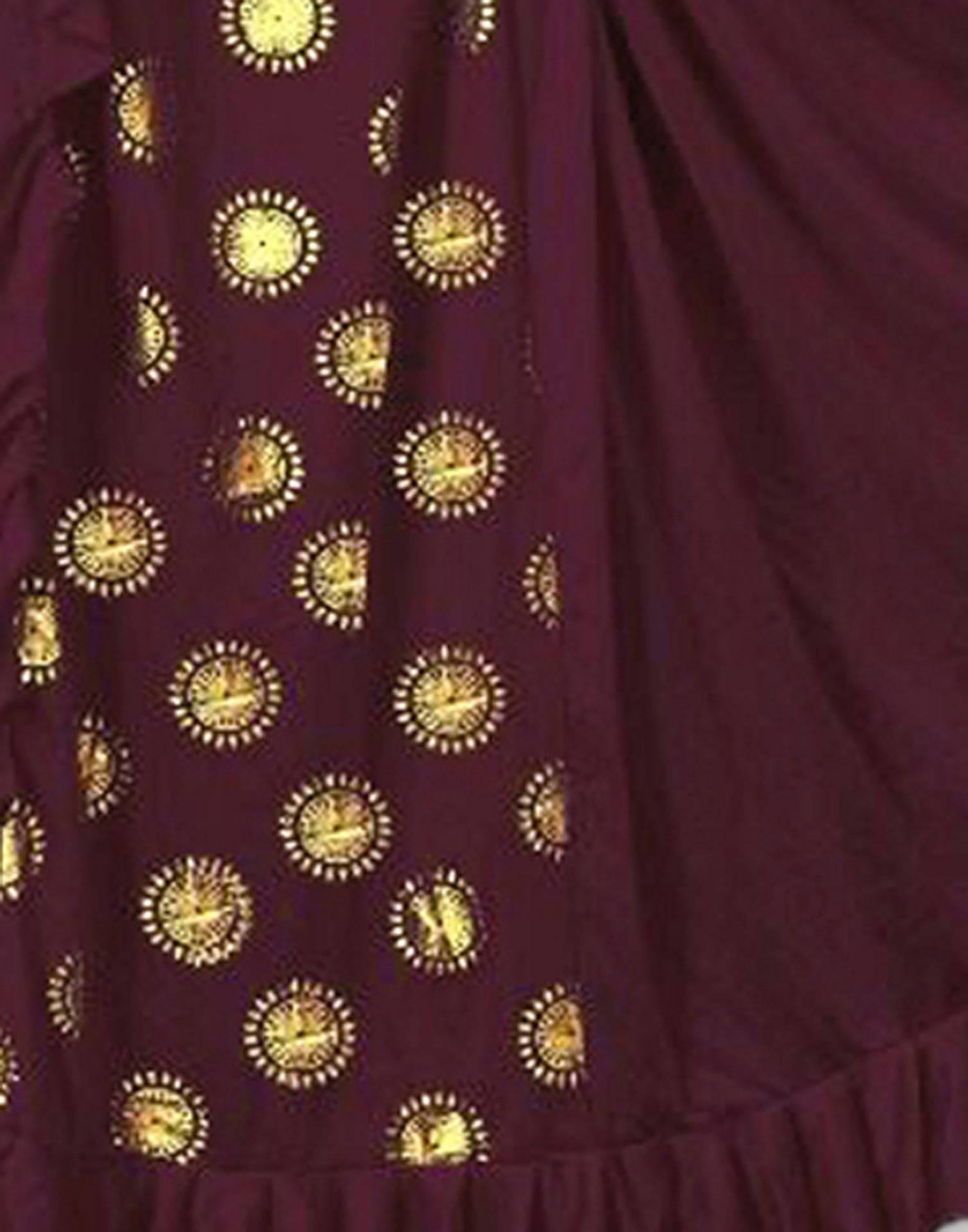 Dark Wine Printed Pre-draped Saree | Leemboodi