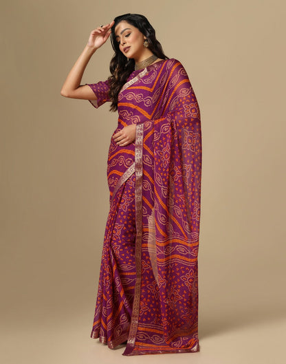 Wine Bandhani Saree | Sudathi