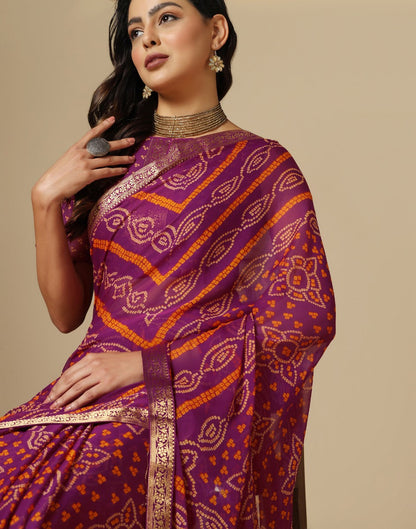 Wine Bandhani Saree | Sudathi