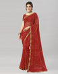 Red Chiffon Bandhani Saree | Sudathi