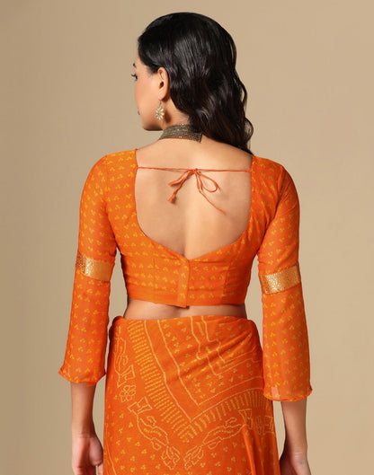 Orange Bandhani Saree | Sudathi
