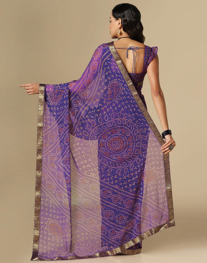 Violet Bandhani Saree | Sudathi