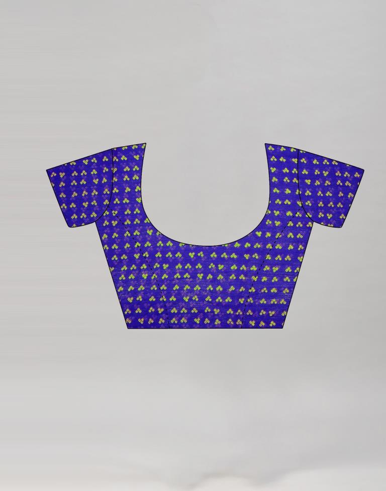 Royal Blue Coloured Chiffon Bandhani Printed Saree | Sudathi