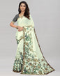 Cream Coloured Chiffon Floral Printed Saree | Sudathi