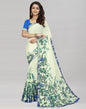 Cream Coloured Chiffon Floral Printed Saree | Sudathi