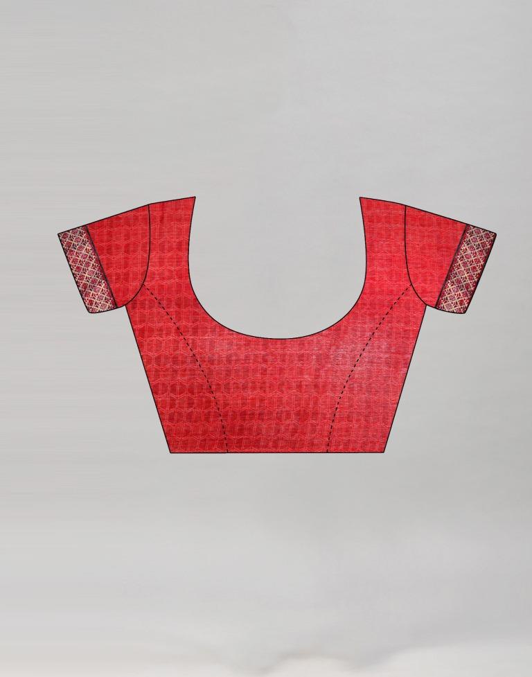 Red Coloured Chiffon Printed Saree | Sudathi