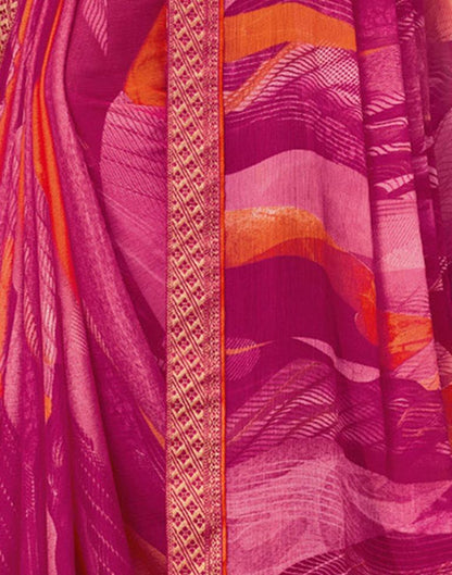 Pink Coloured Chiffon Printed Saree | Sudathi