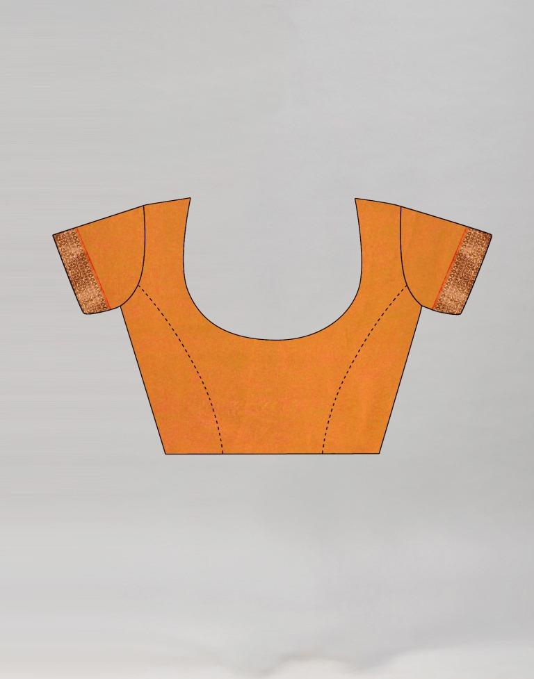 Turmeric Yellow Coloured Chiffon Printed Saree | Sudathi