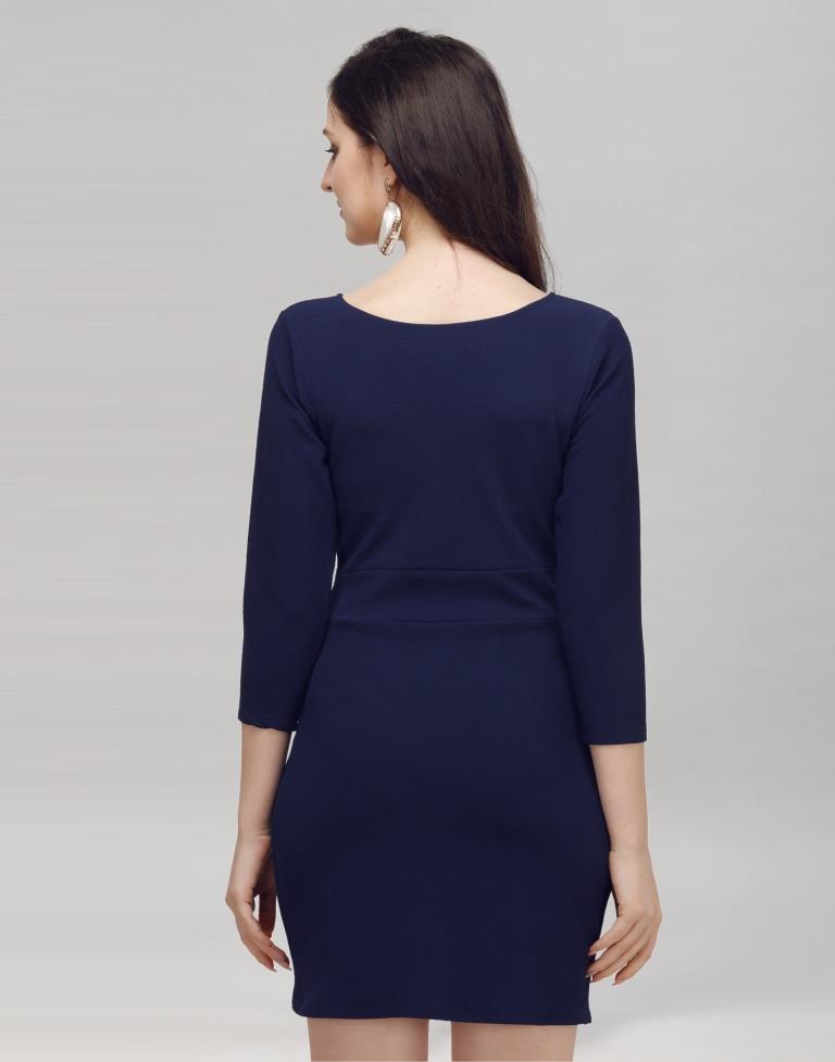 Blue Coloured Knitted Lycra Dress | Sudathi