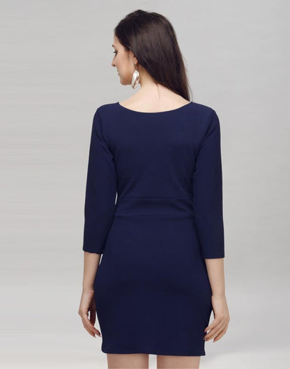 Blue Coloured Knitted Lycra Dress | Sudathi
