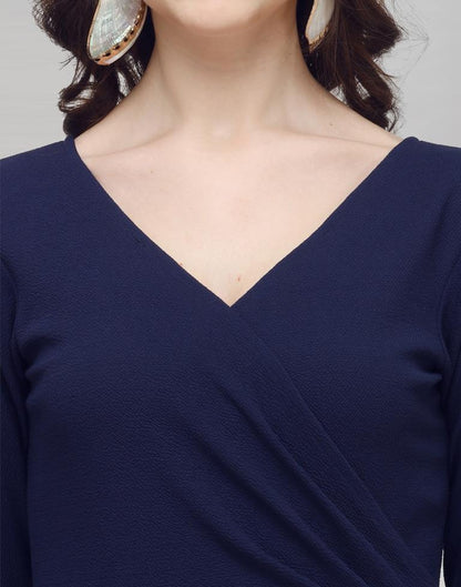 Blue Coloured Knitted Lycra Dress | Sudathi