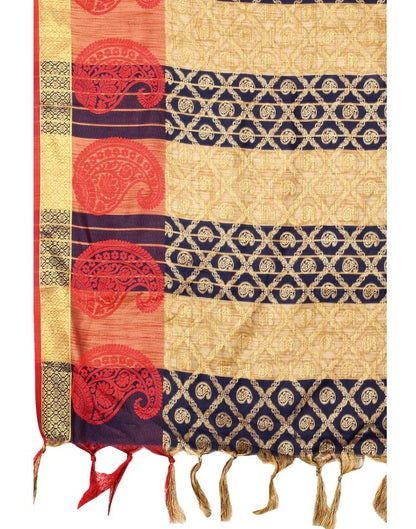 Navy Blue Coloured Cotton Silk Jacquard Saree | Sudathi