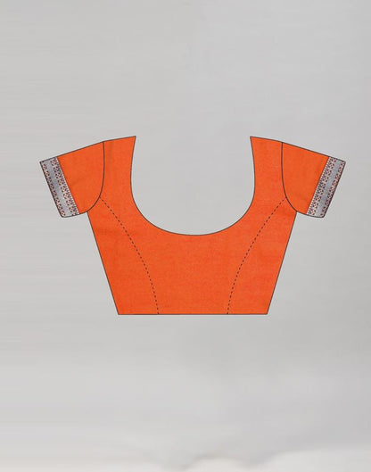 Dark Orange Coloured Chiffon Geometric Printed Saree | Sudathi