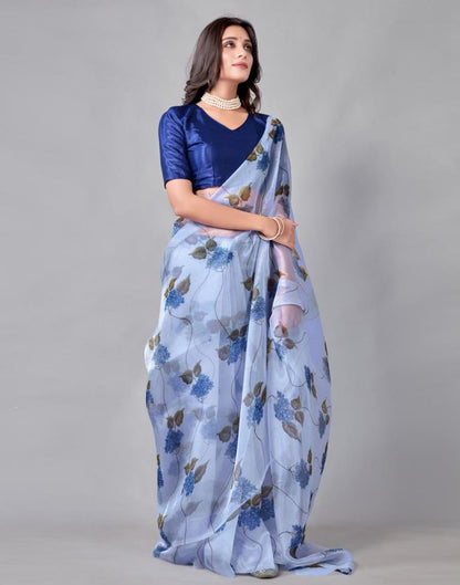Blue Organza Saree | Sudathi