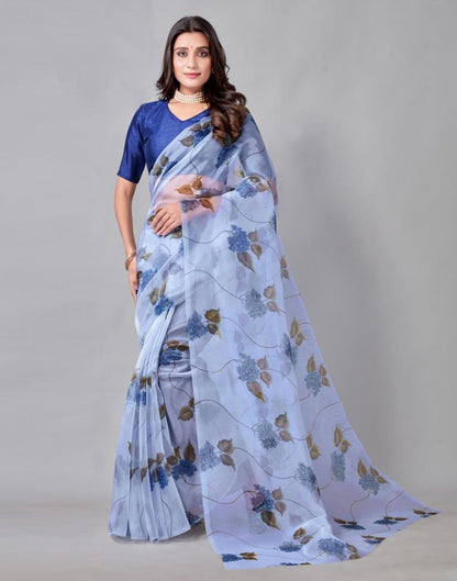 Blue Organza Saree | Sudathi