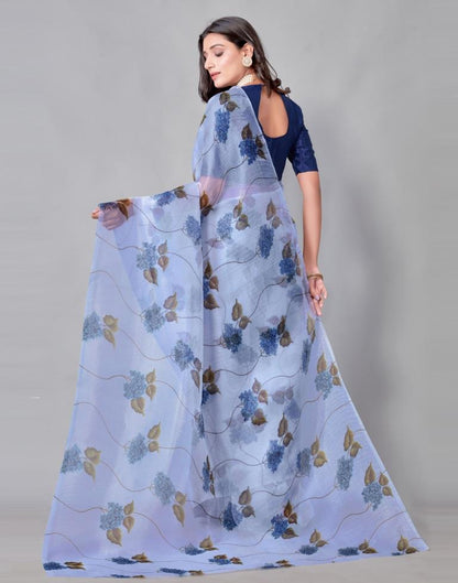Blue Organza Saree | Sudathi