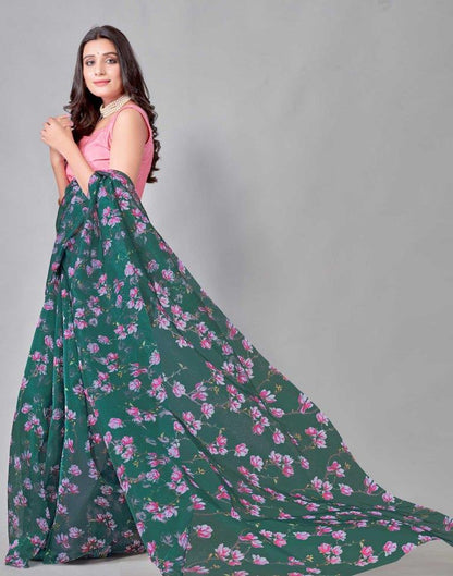 Green Organza Saree | Sudathi