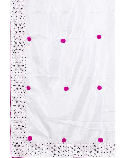 White Coloured Silk Embellished Saree | Sudathi